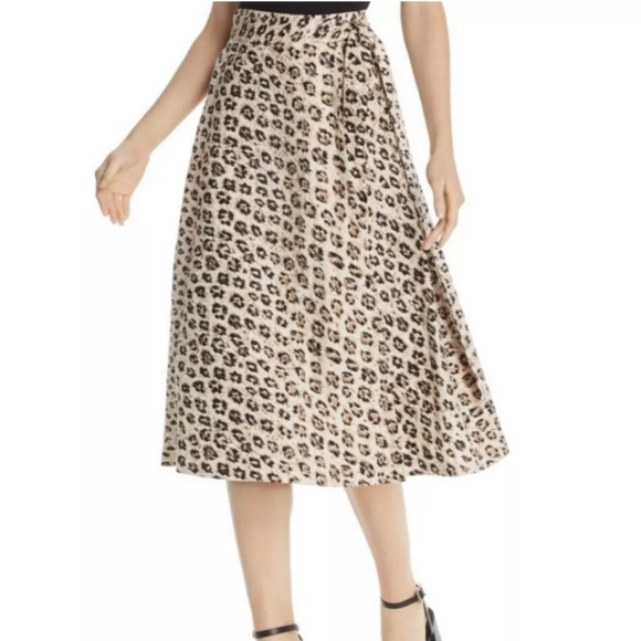 Joie Collen Linen Leopard Print Midi Wrap Skirt 6 - Picture 11 of 11